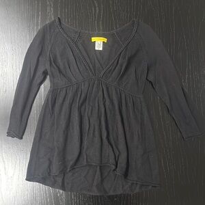 Catherine Malandrino Gray Ruched 3/4 Sleeve Tunic